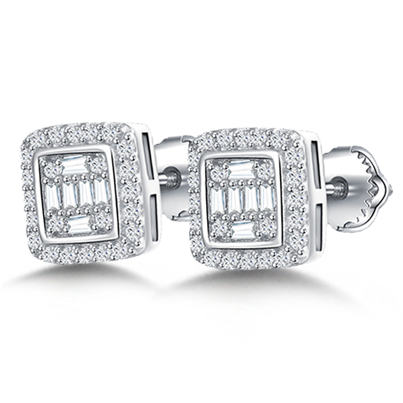 Square Halo Sparkle Studs