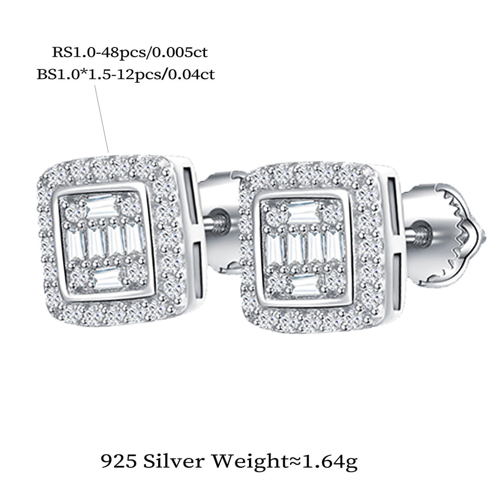 Square Halo Sparkle Studs