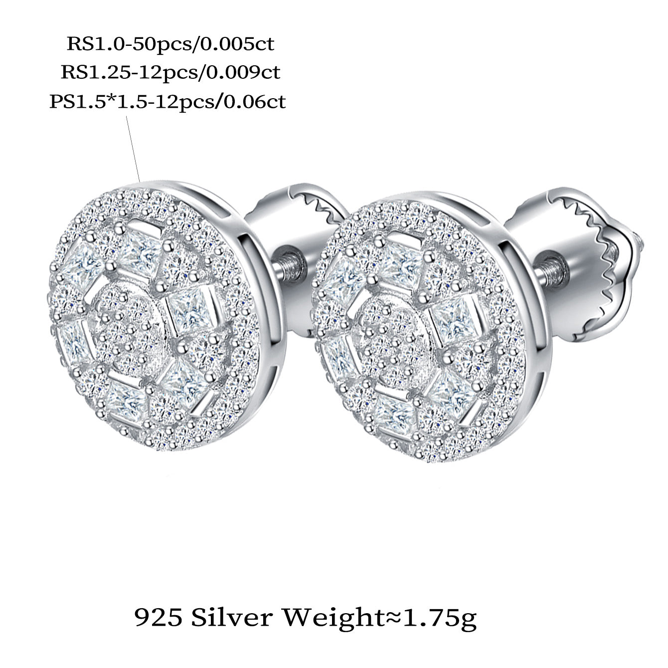 Vintage Sparkle Round Studs