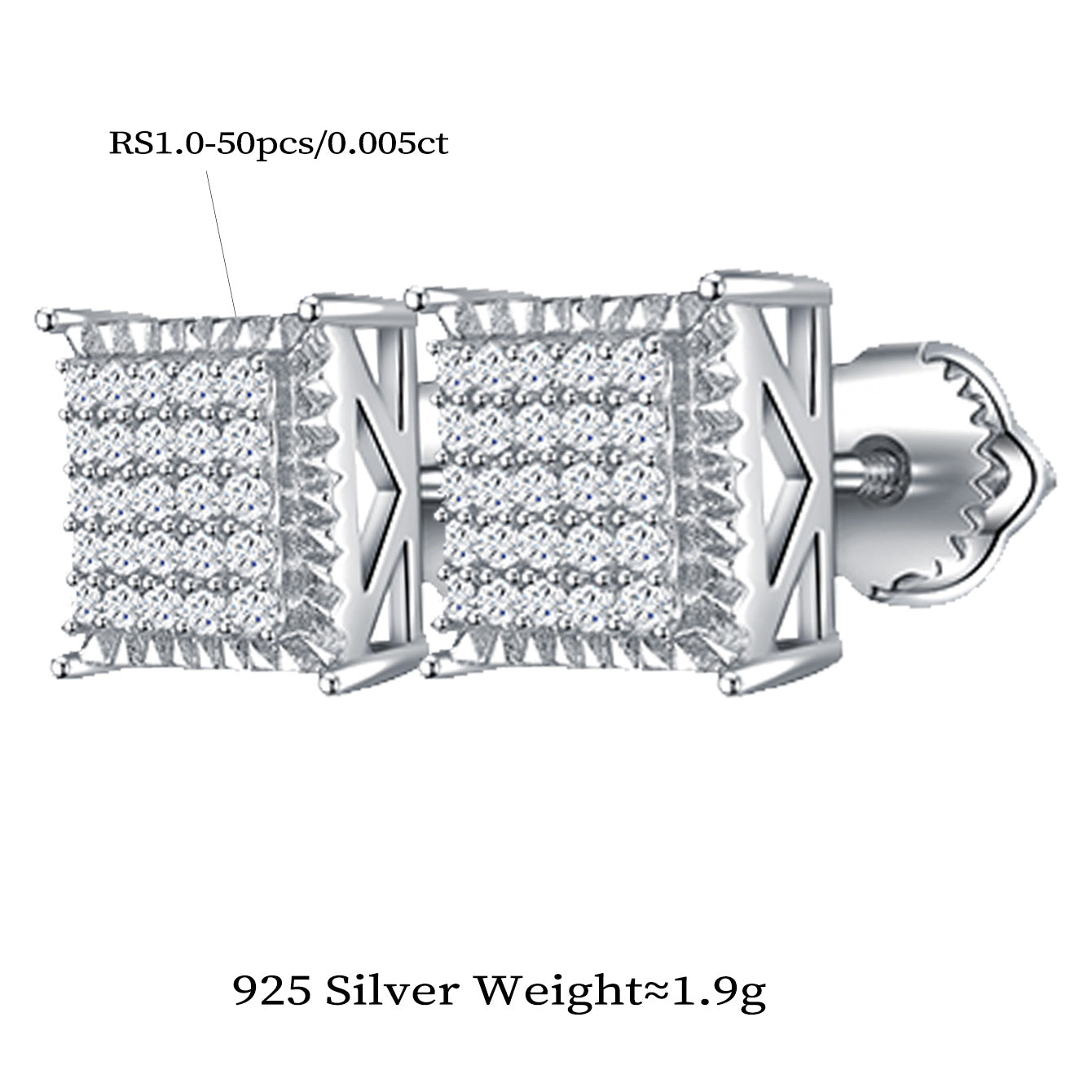 Square Architect Sparkle Studs