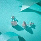 Square Floral Sparkle Studs