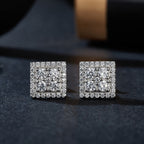 Geometric Gleam Square Studs