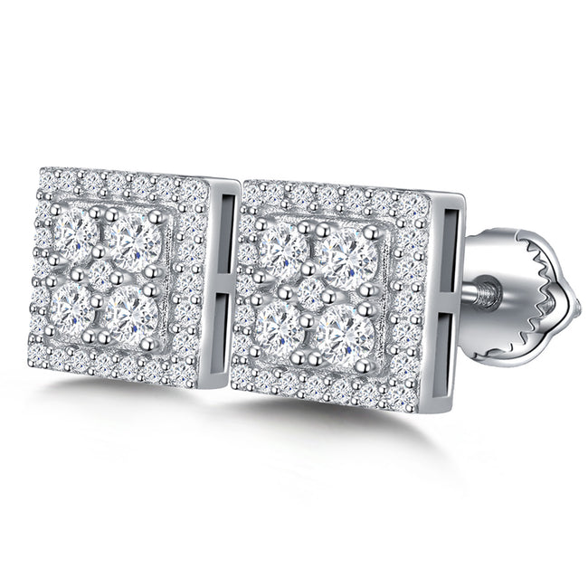 Geometric Gleam Square Studs Hover Image