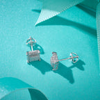 Square Grid Sparkle Studs