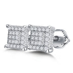 Square Grid Sparkle Studs