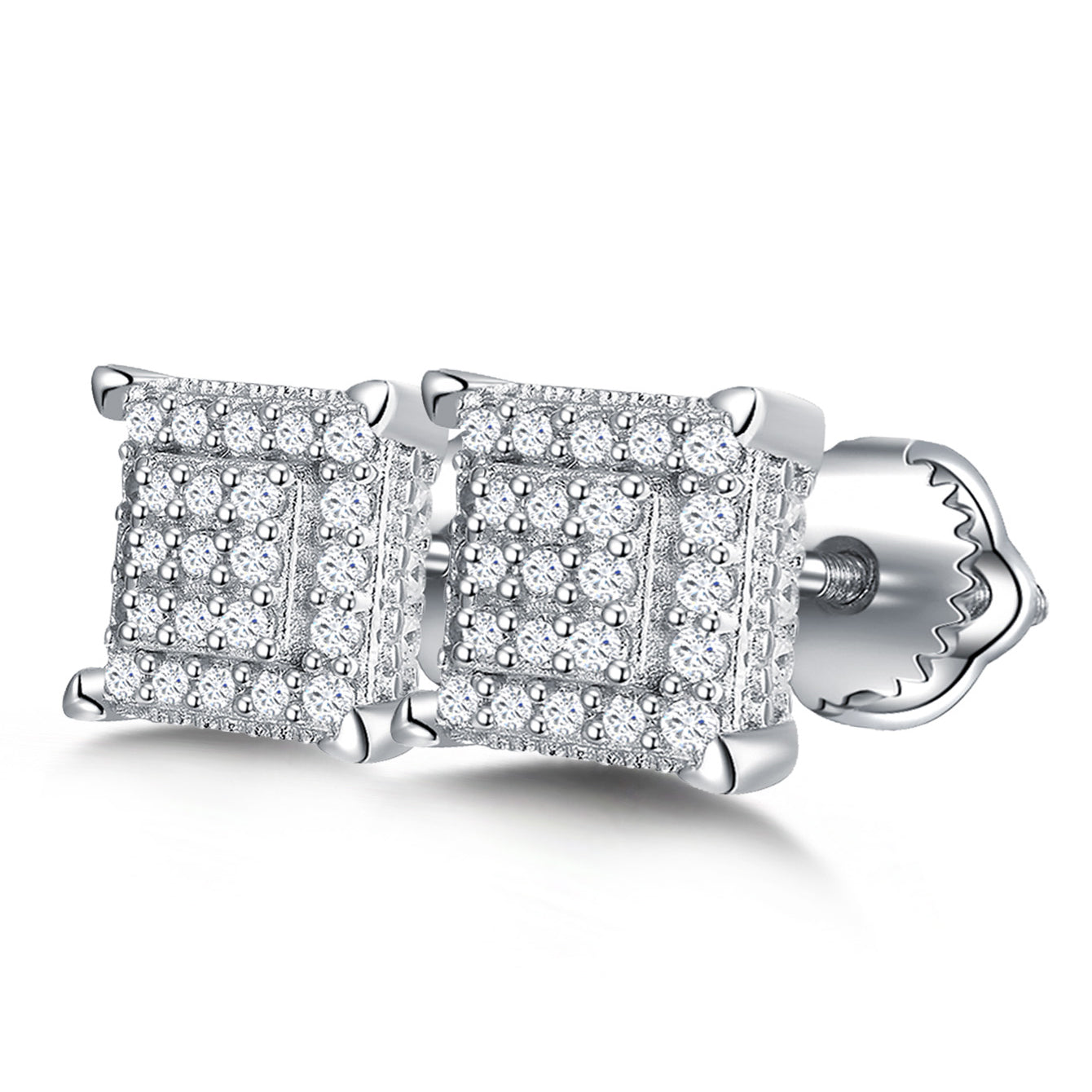 Square Grid Sparkle Studs