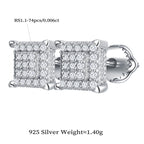 Square Grid Sparkle Studs