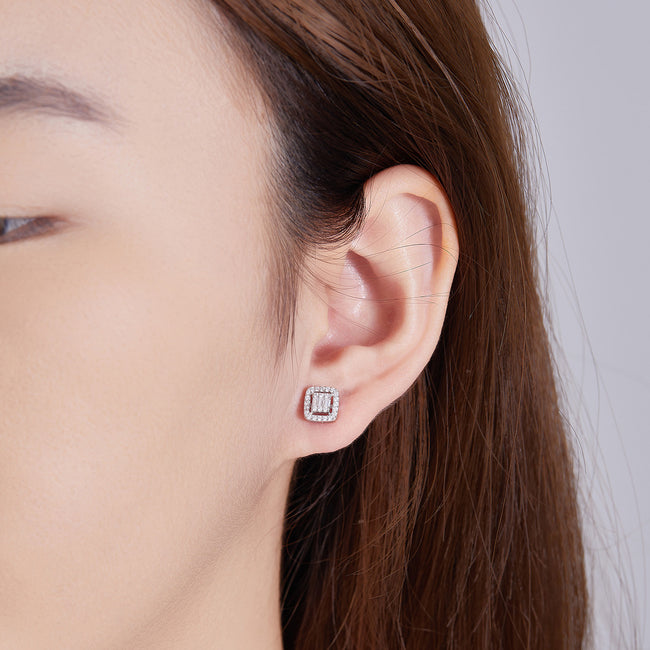 Mod Square Sparkle Studs Main Image