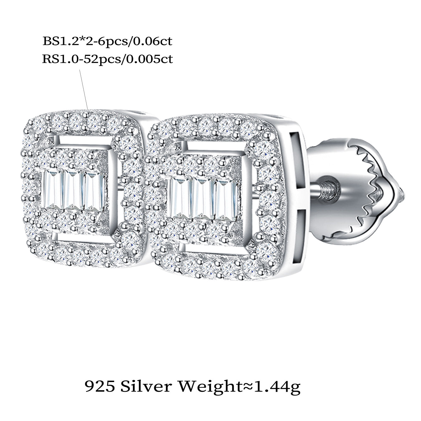 Mod Square Sparkle Studs