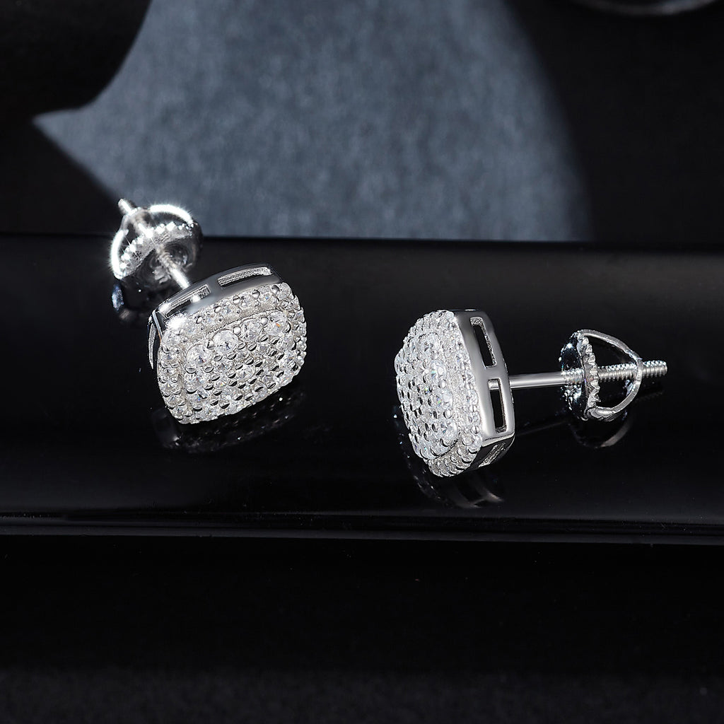 Square Pave Sparkle Studs