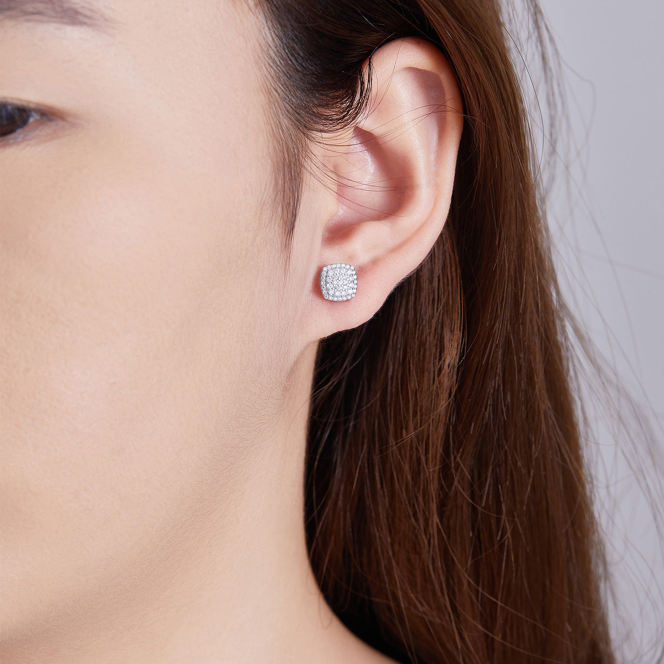 Square Pave Sparkle Studs