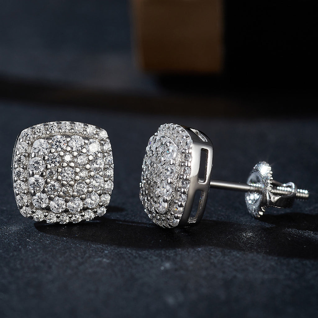 Square Pave Sparkle Studs