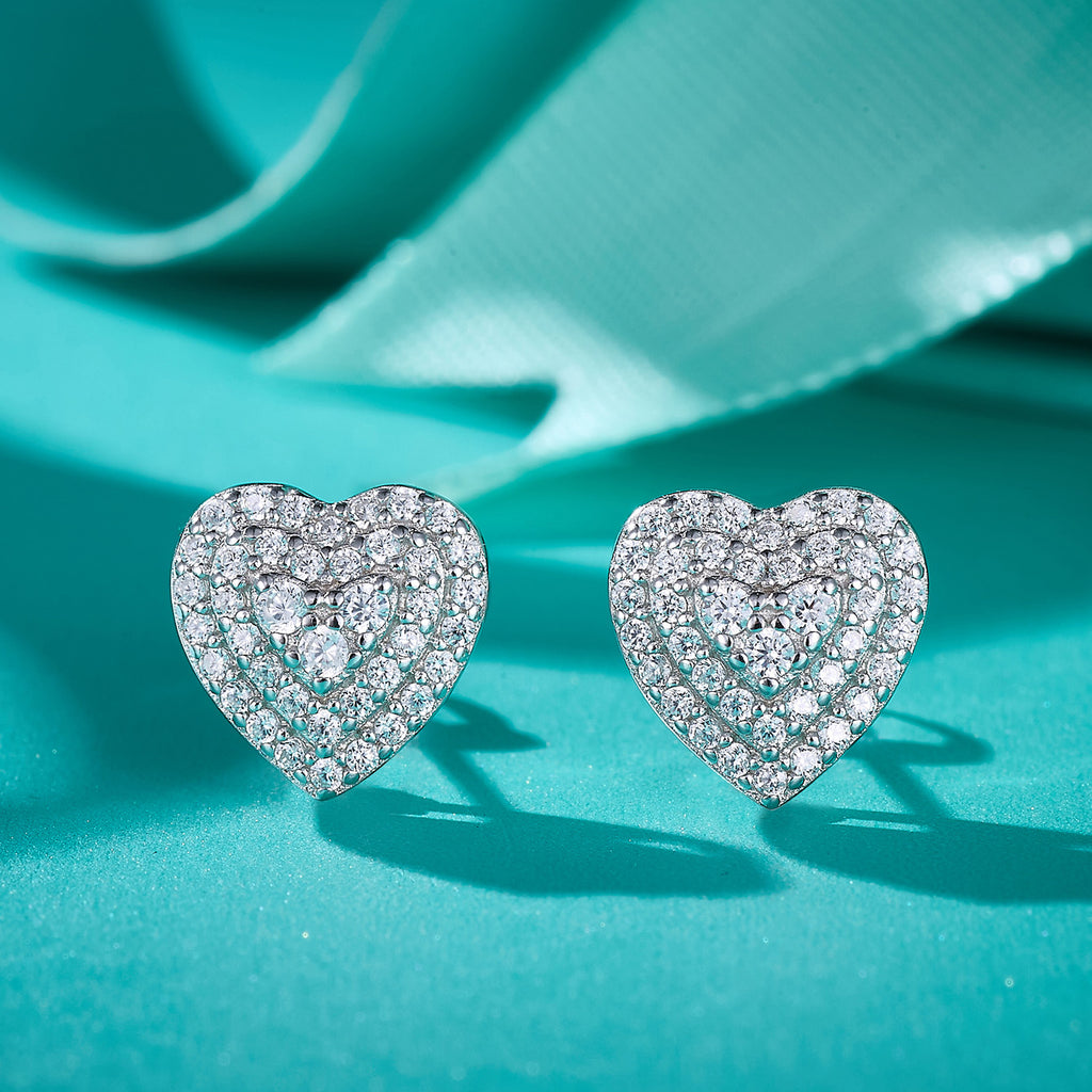 Heart Bloom Sparkle Studs