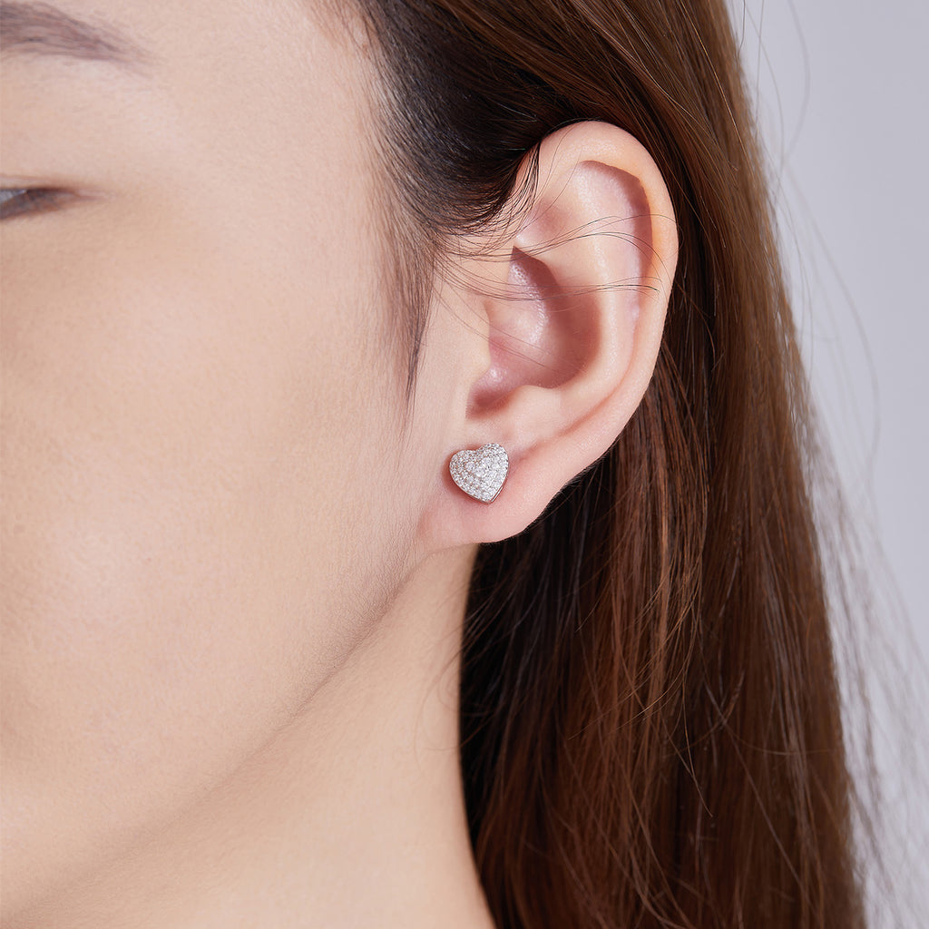 Heart Bloom Sparkle Studs