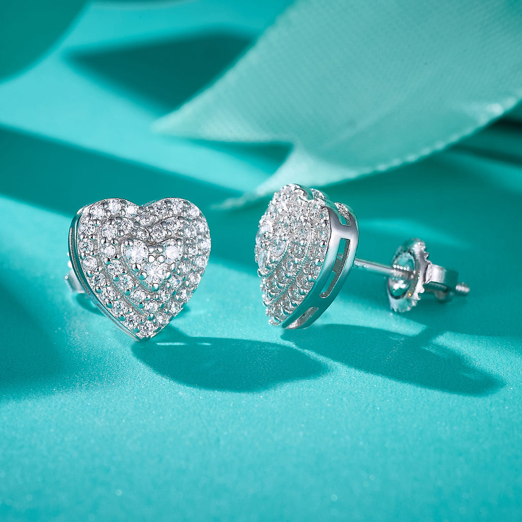 Heart Bloom Sparkle Studs