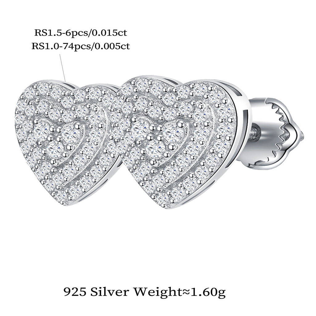 Heart Bloom Sparkle Studs