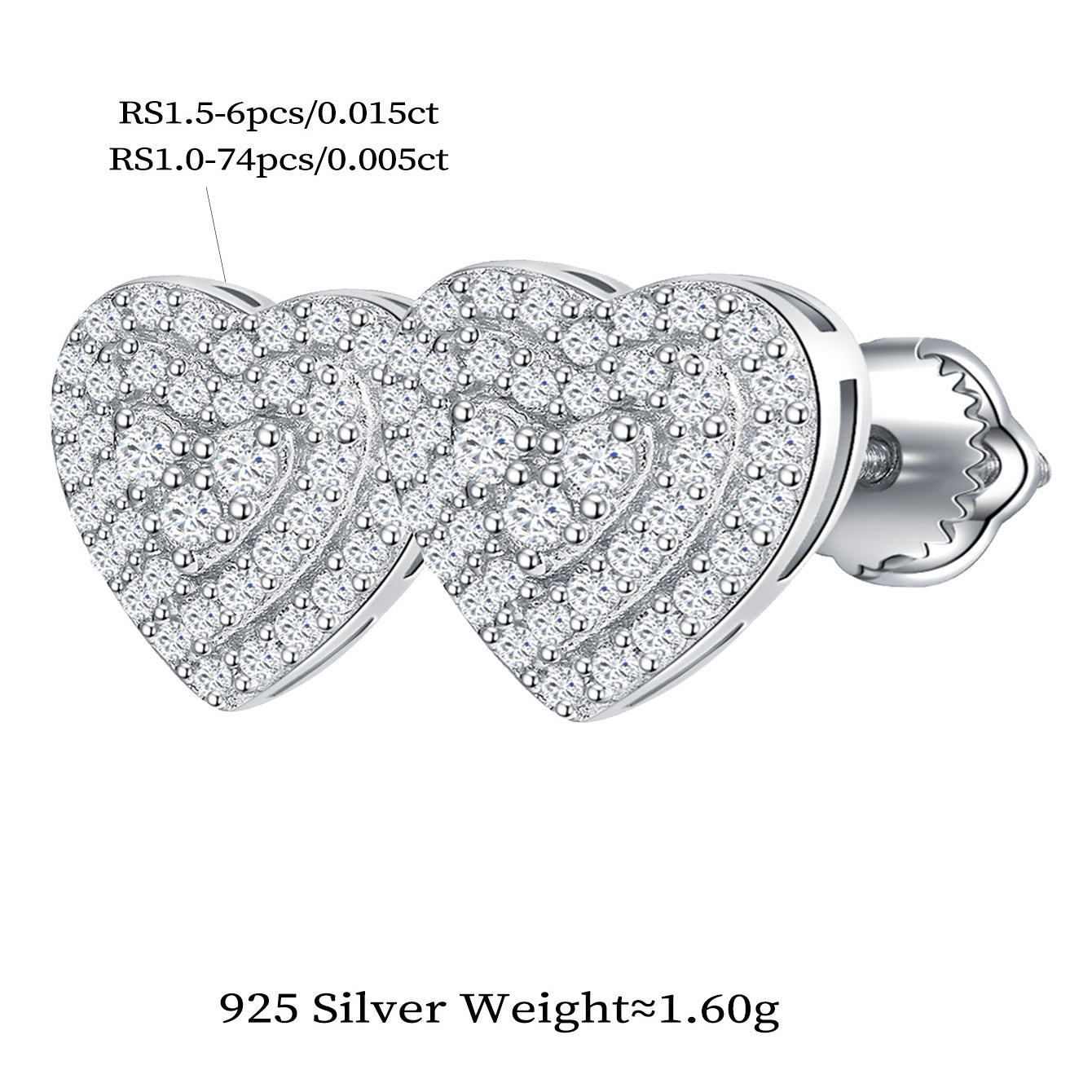 Heart Bloom Sparkle Studs