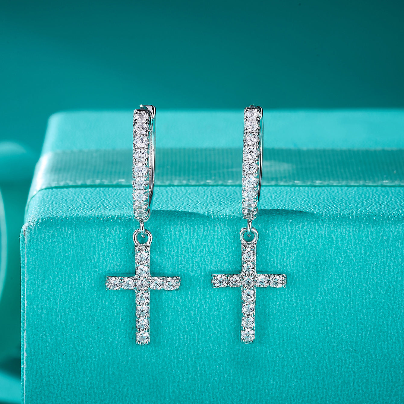 Faith Sparkle Huggie Hoops