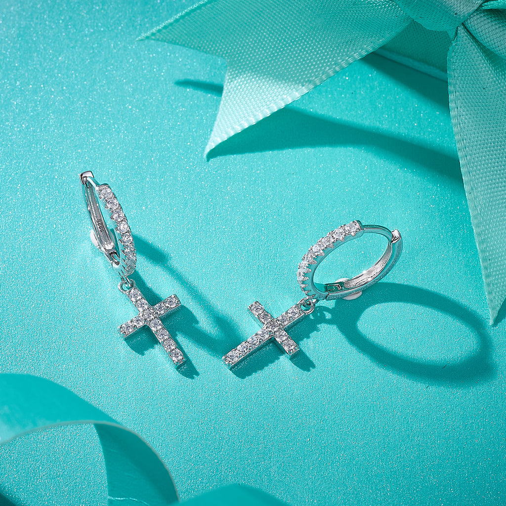 Faith Sparkle Huggie Hoops