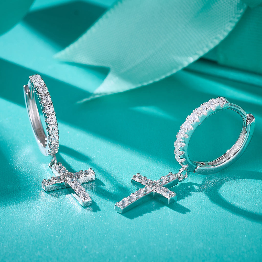 Faith Sparkle Huggie Hoops