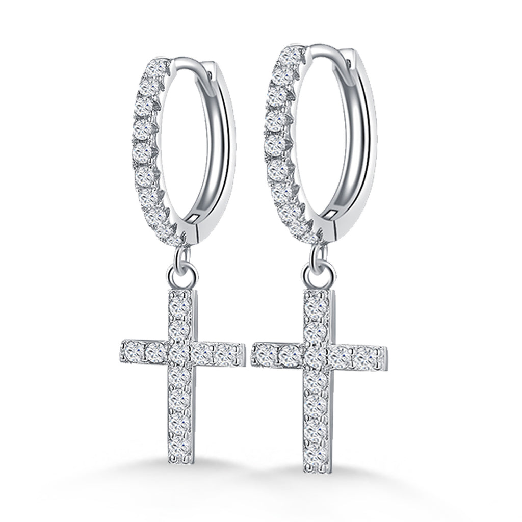 Faith Sparkle Huggie Hoops