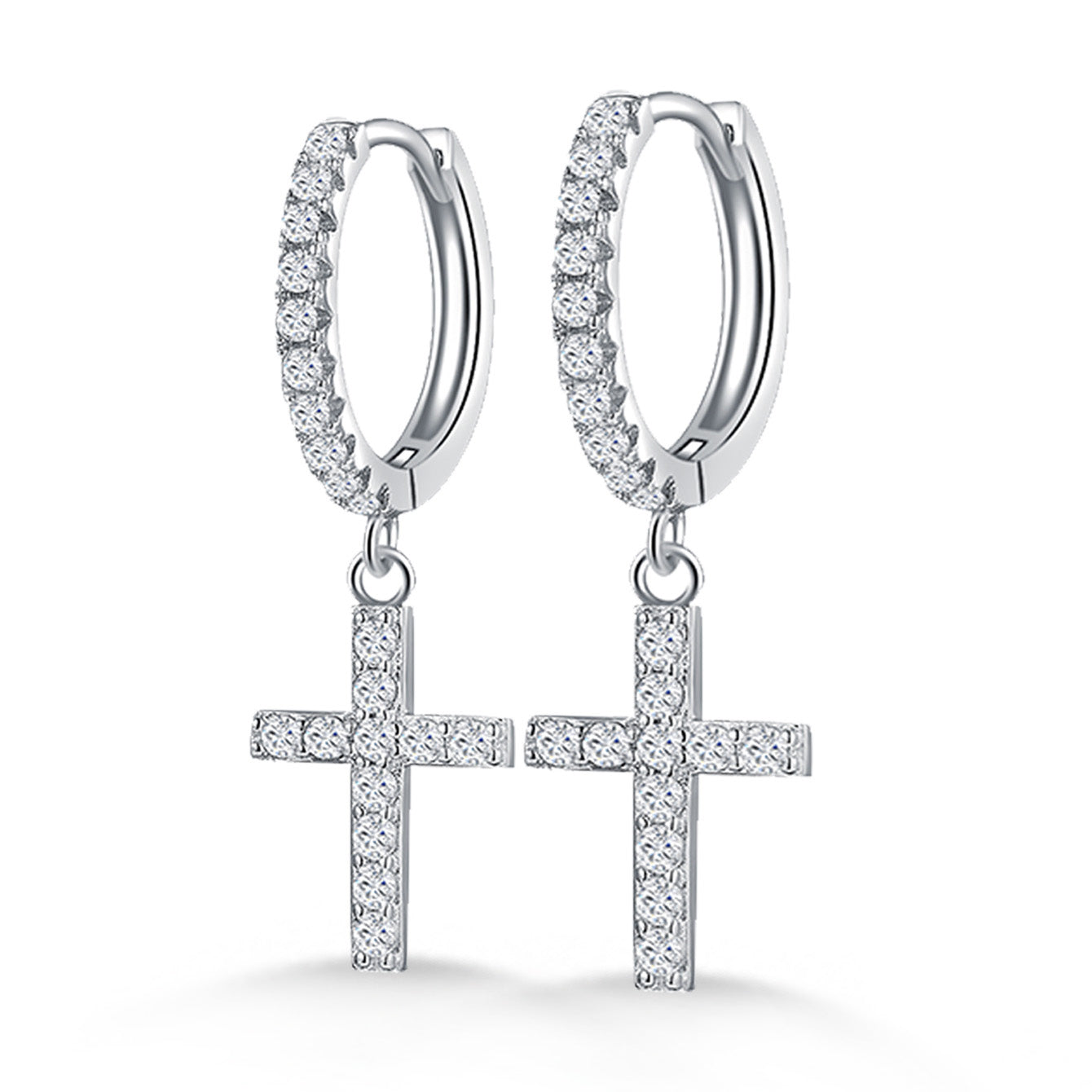 Faith Sparkle Huggie Hoops