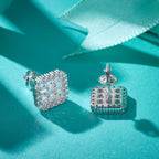 Square Grid Sparkle Studs