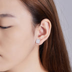 Square Grid Sparkle Studs