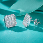 Square Grid Sparkle Studs