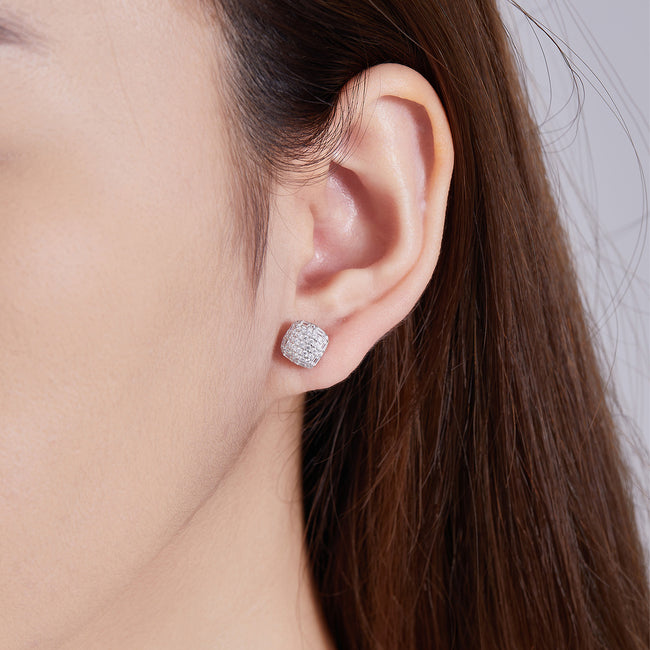 Luxe Square Sparkle Studs Main Image