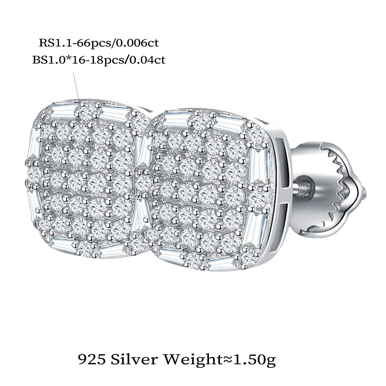 Luxe Square Sparkle Studs