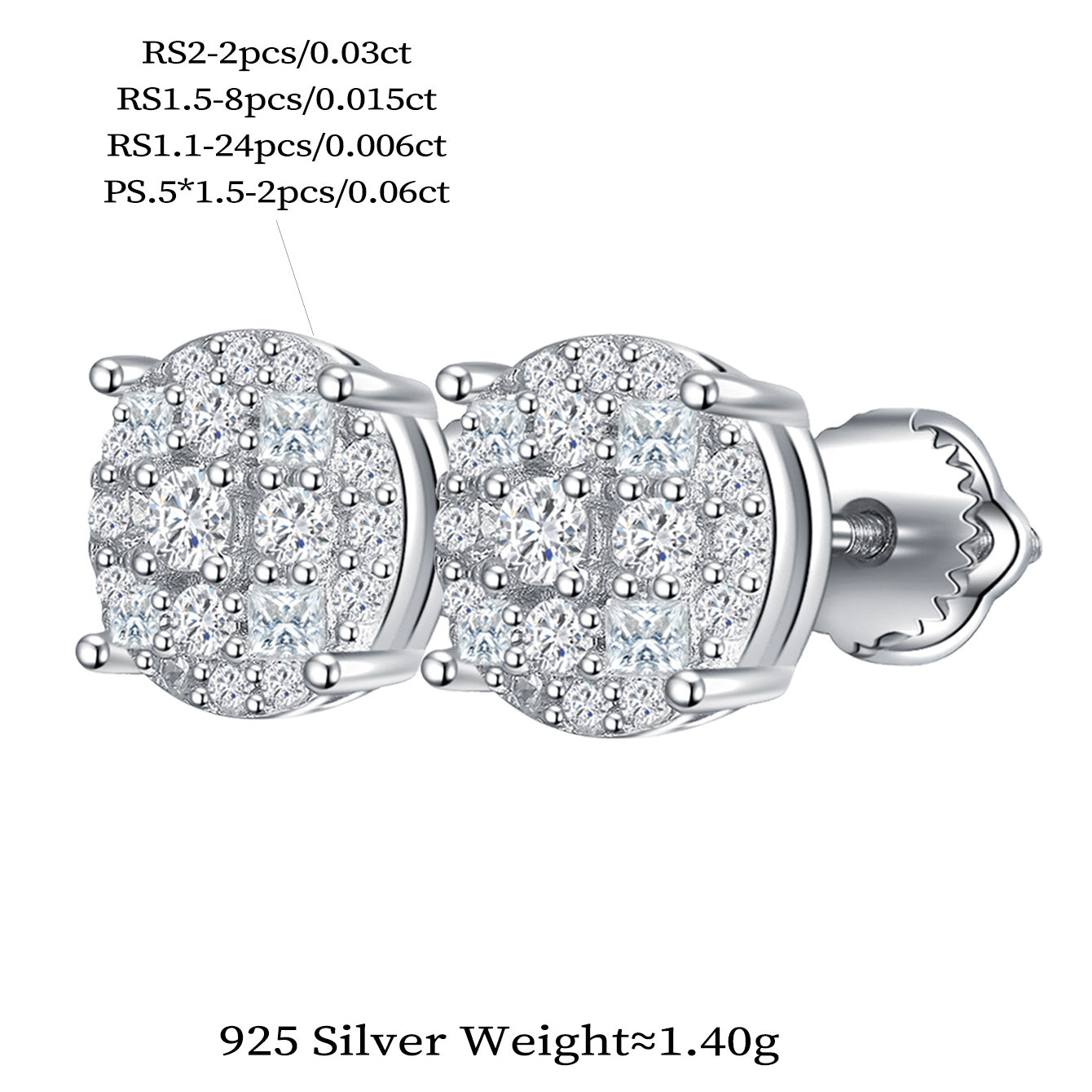 Crystal Cluster Round Studs