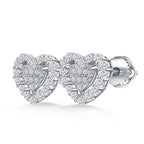 Double Heart Sparkle Studs