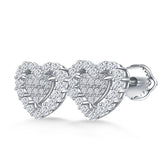 Double Heart Sparkle Studs