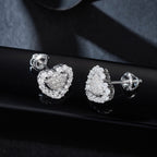 Double Heart Sparkle Studs