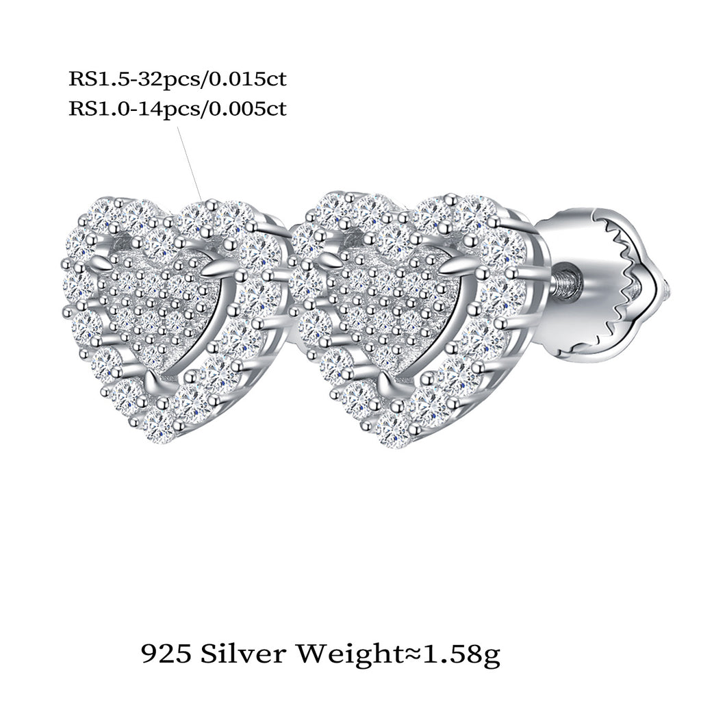 Double Heart Sparkle Studs