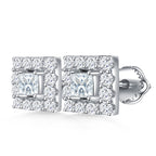 Square Sparkle Halo Studs