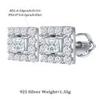 Square Sparkle Halo Studs