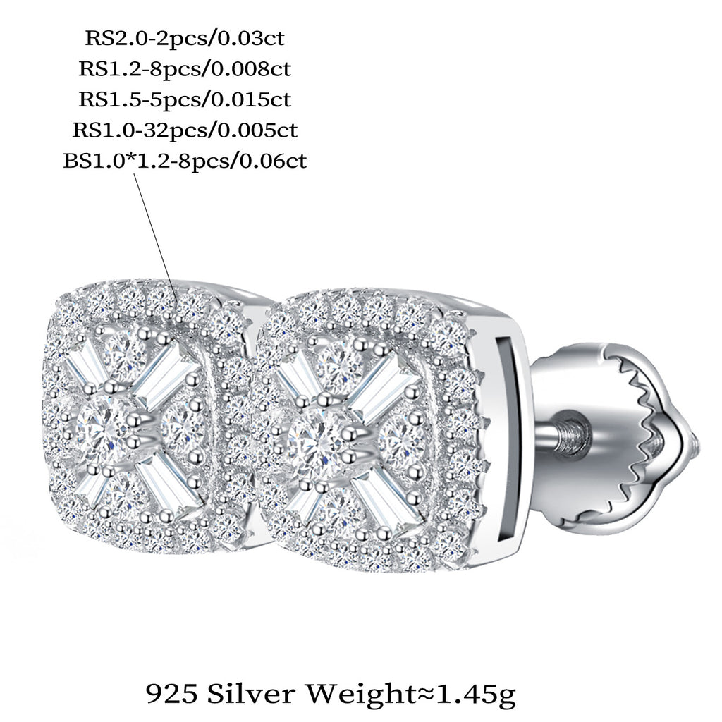 Square Vintage Sparkle Studs