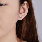 Square Halo Sparkle Studs
