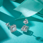 Square Halo Sparkle Studs