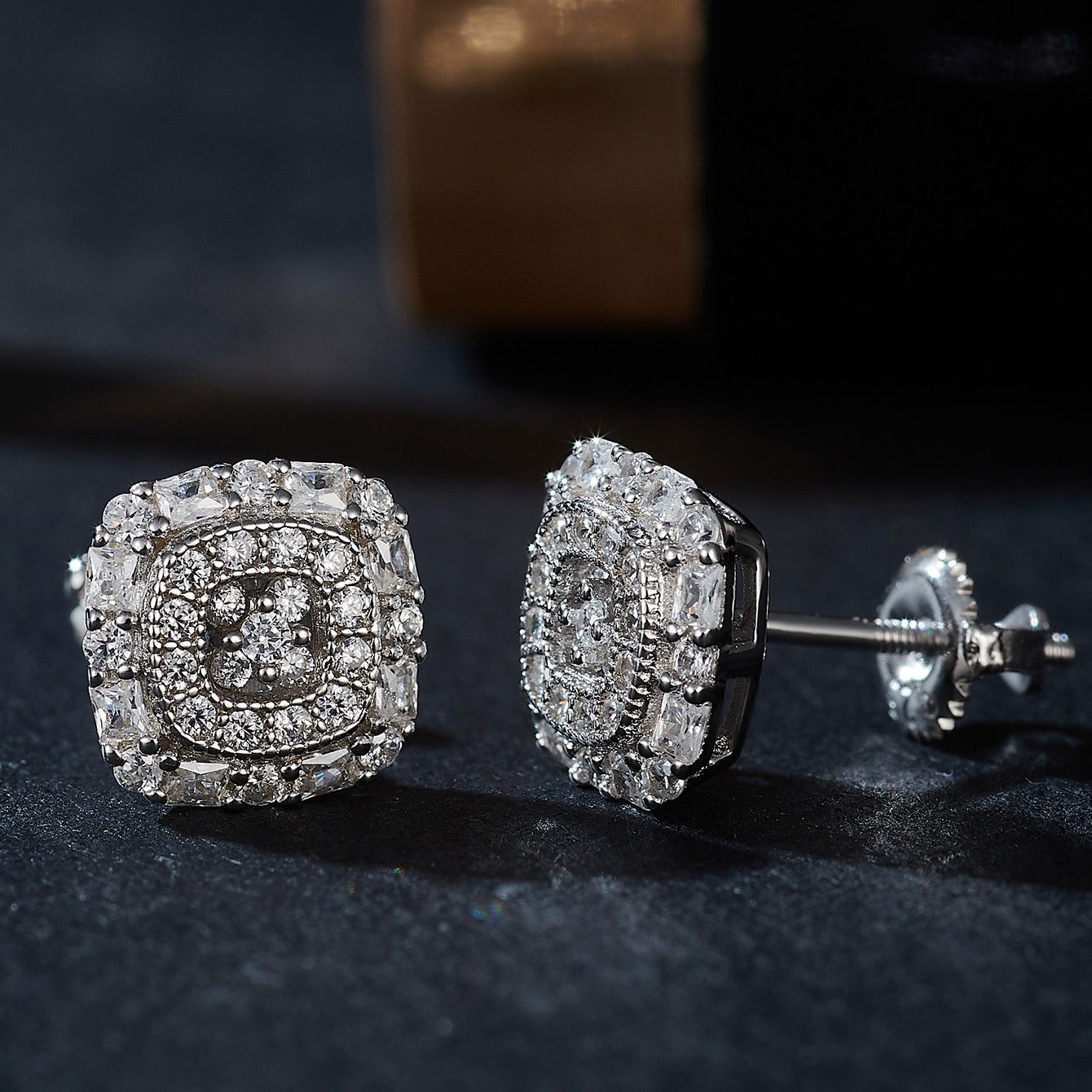 Vintage Square Luxe Studs