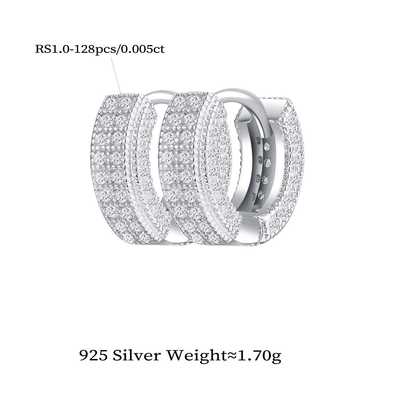 Glam Huggie Sparkle Hoops