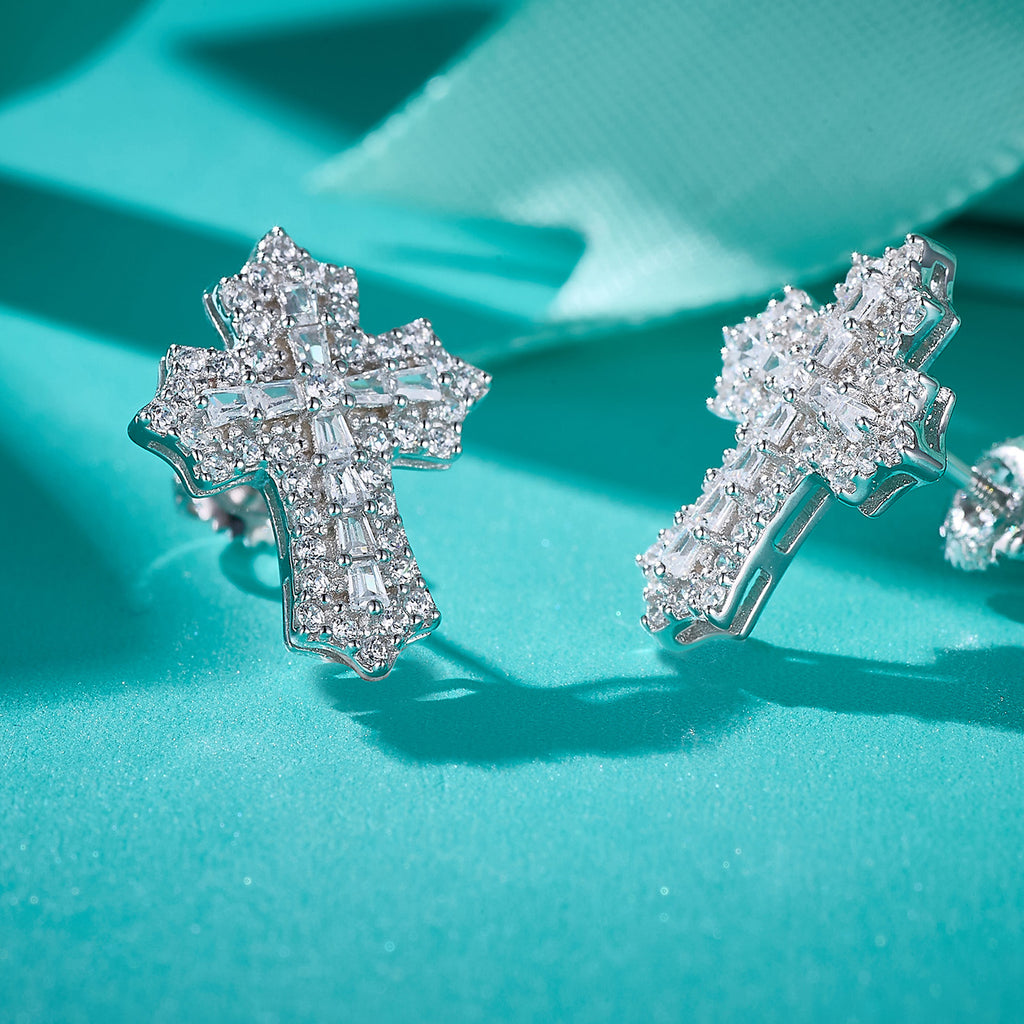 Celestial Cross Sparkle Studs