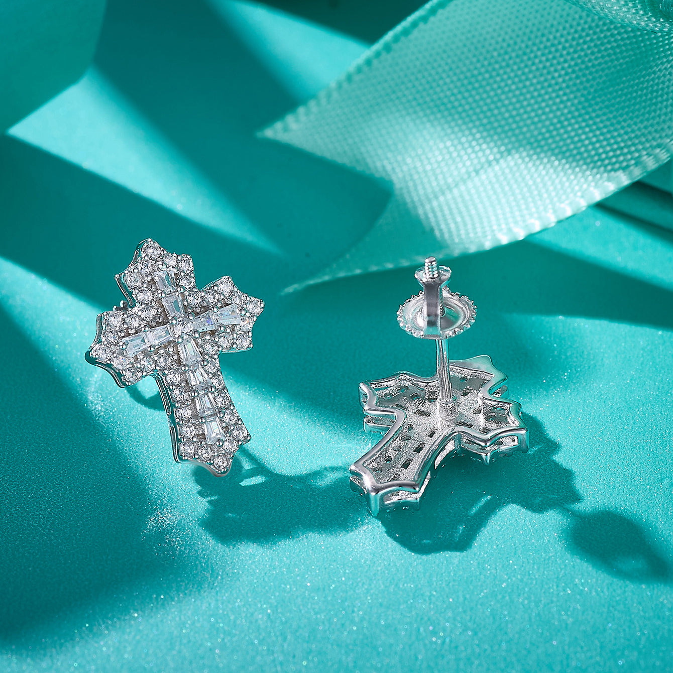 Celestial Cross Sparkle Studs