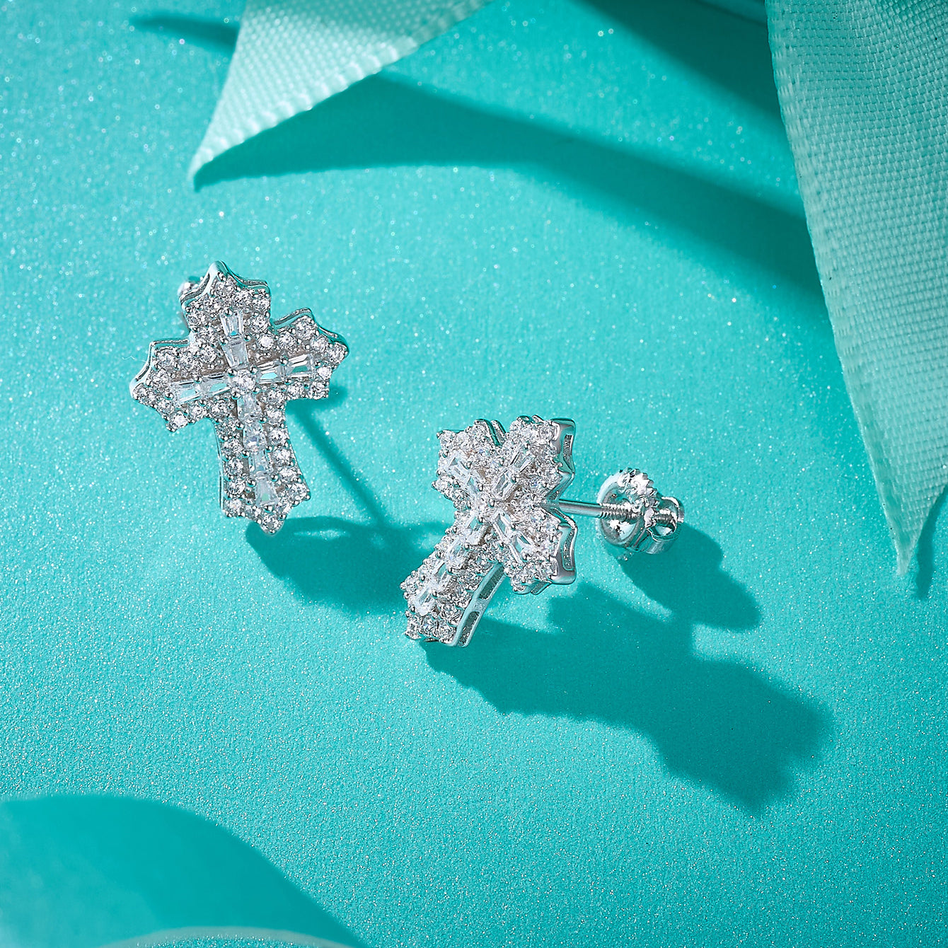 Celestial Cross Sparkle Studs