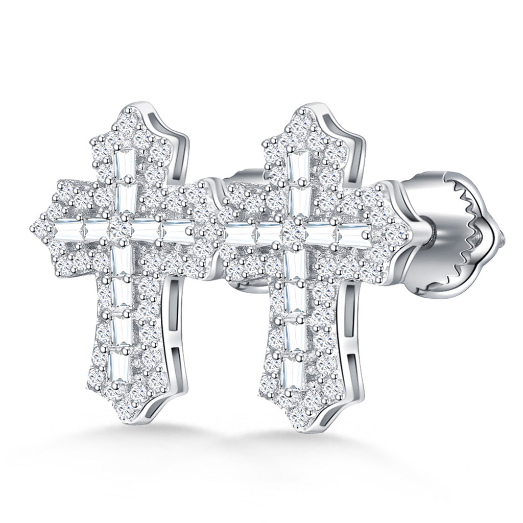 Celestial Cross Sparkle Studs