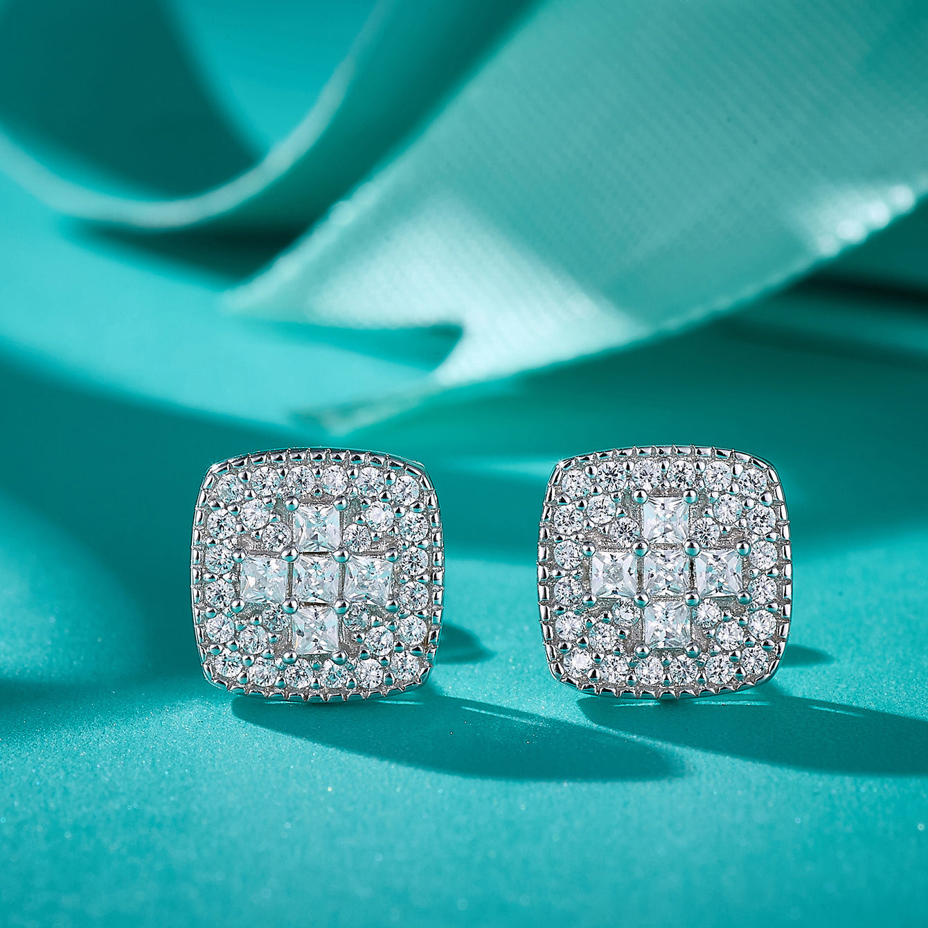 Square Geo Sparkle Studs