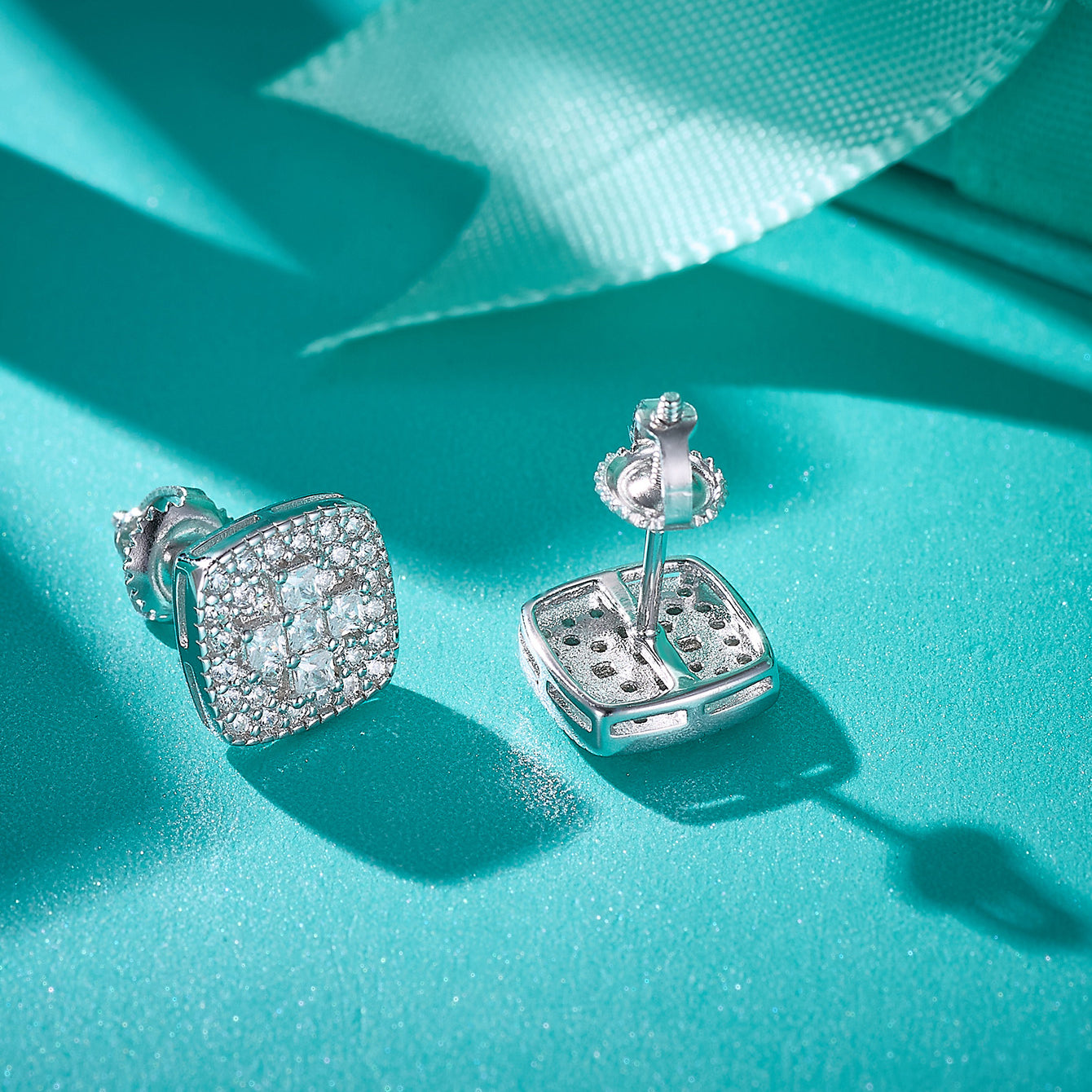 Square Geo Sparkle Studs