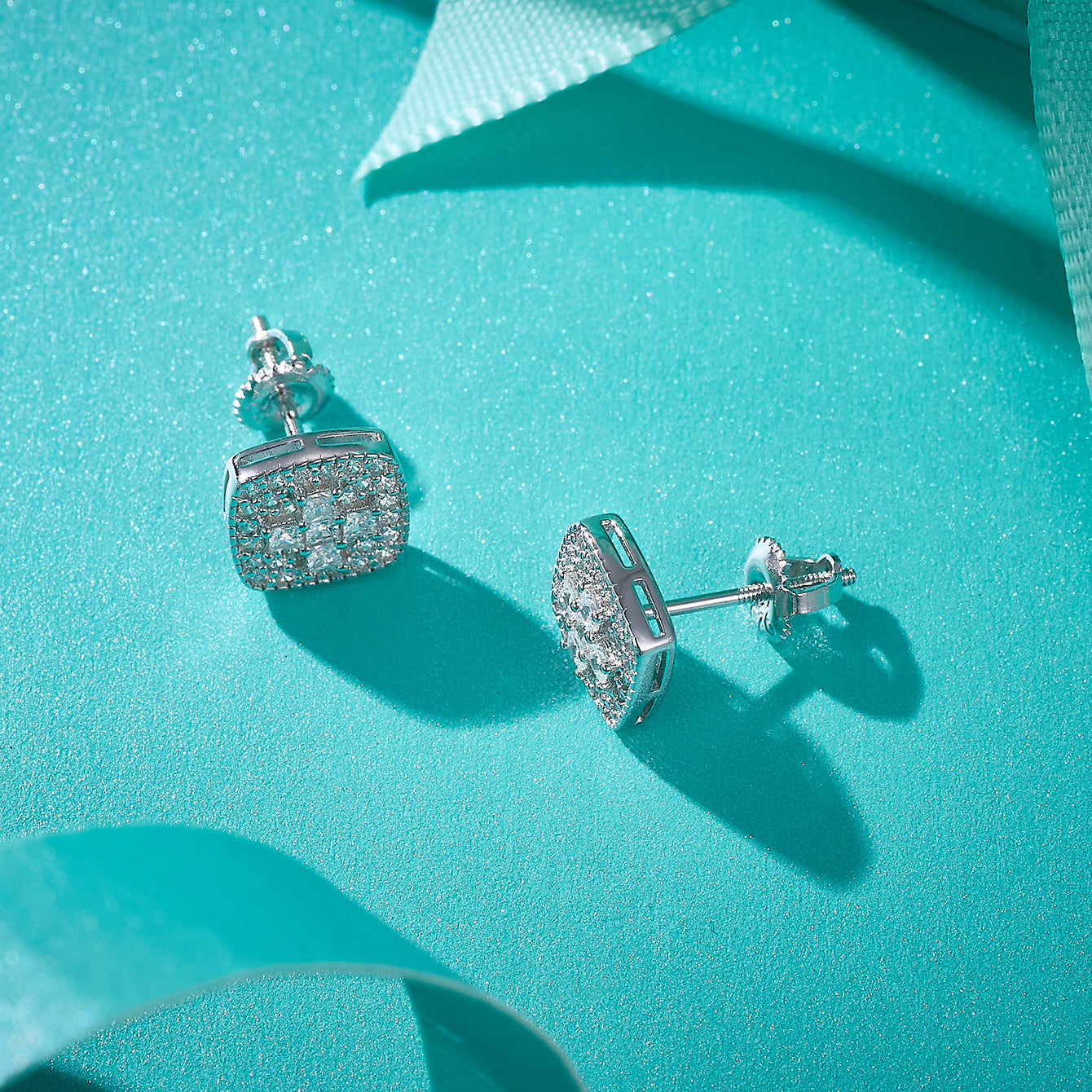 Square Geo Sparkle Studs